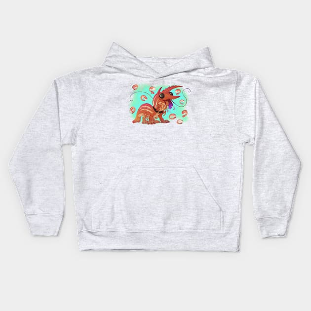 Candy Prawn Pup Kids Hoodie by Wagglezags